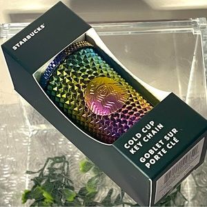 NEW🖤Starbucks Fall 2023 Keychain Black PVD Metallic Oil Slick Studded Tumbler